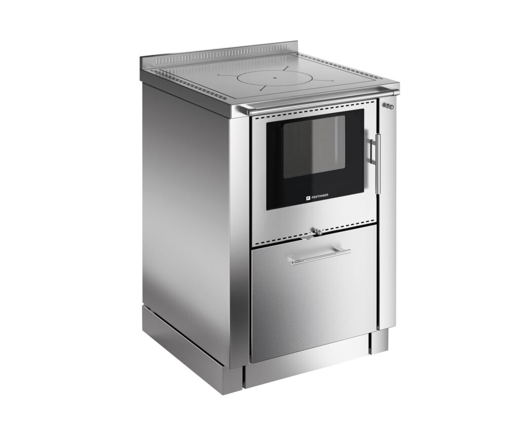 2 Kuchynsky sporak na drevo bez trouby Pertinger 60L komplet nerezovy Jihoceske kamnarstvi