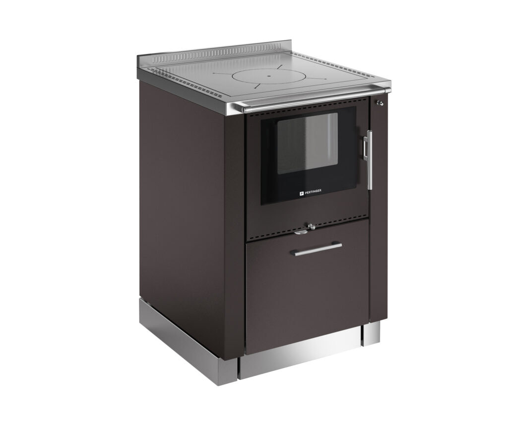 3 Kuchynsky sporak na drevo bez trouby Pertinger 60L barva hneda Jihoceske kamnarstvi